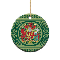 Personalized Carmarthenshire Wales Ceramic Ornament Map and Emblem Celtic Style - Wonder Print Shop