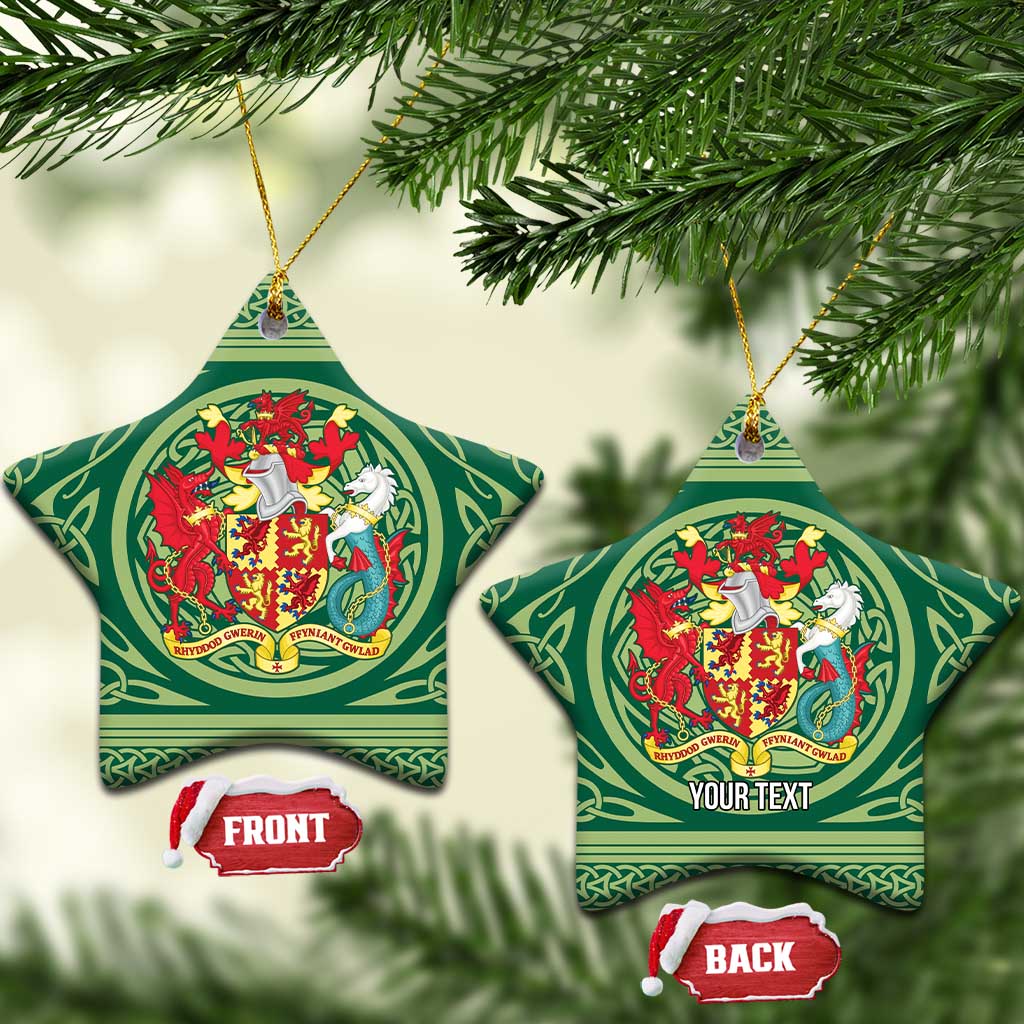 Personalized Carmarthenshire Wales Ceramic Ornament Map and Emblem Celtic Style - Wonder Print Shop