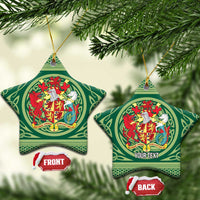 Personalized Carmarthenshire Wales Ceramic Ornament Map and Emblem Celtic Style - Wonder Print Shop