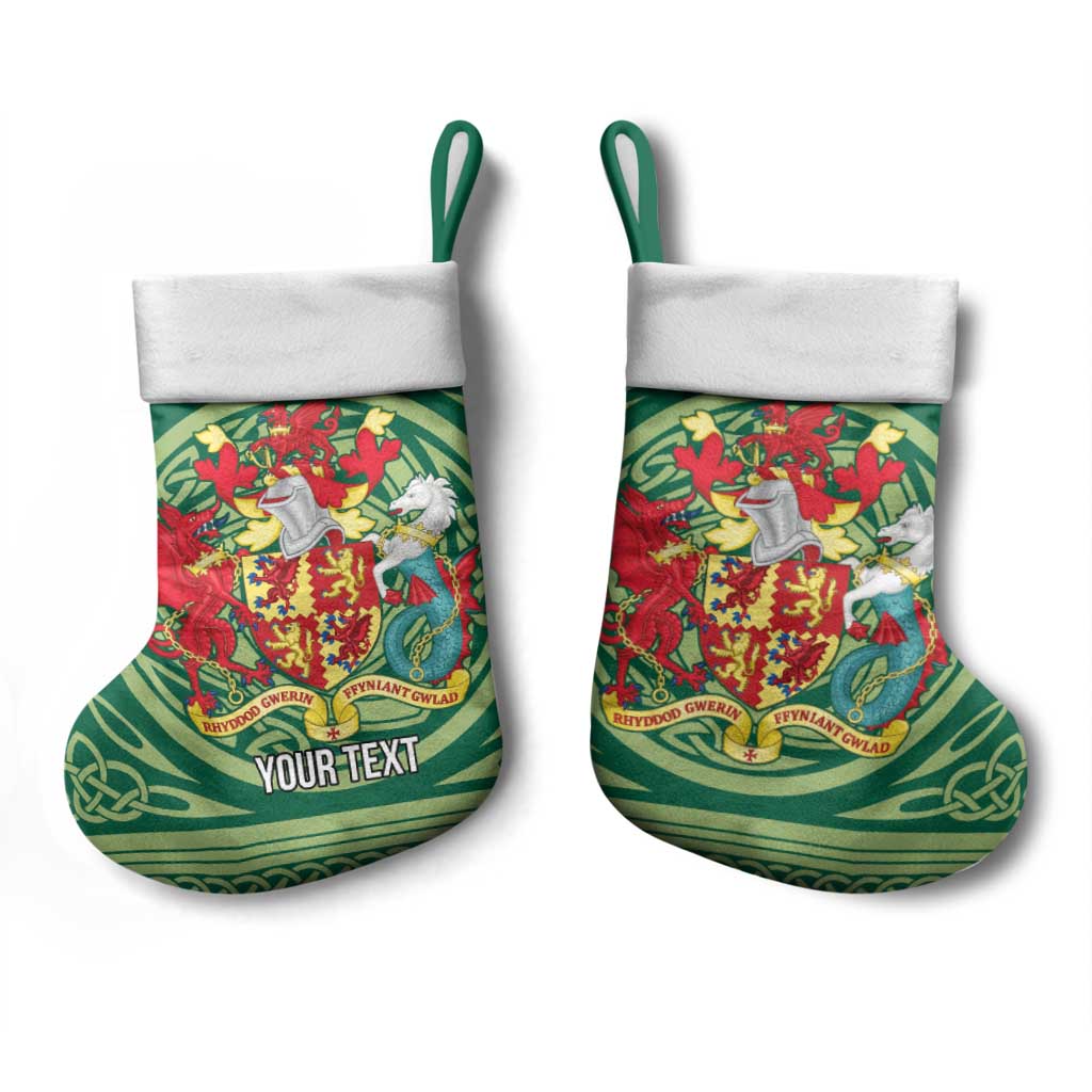 Personalized Carmarthenshire Wales Christmas Stocking Map and Emblem Celtic Style - Wonder Print Shop