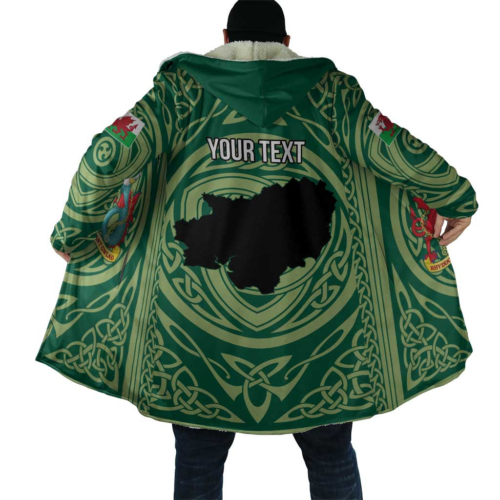 Personalized Carmarthenshire Wales Cloak Map and Emblem Celtic Style - Wonder Print Shop