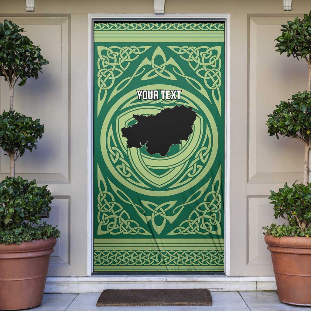 Personalized Carmarthenshire Wales Door Cover Map and Emblem Celtic Style - Wonder Print Shop