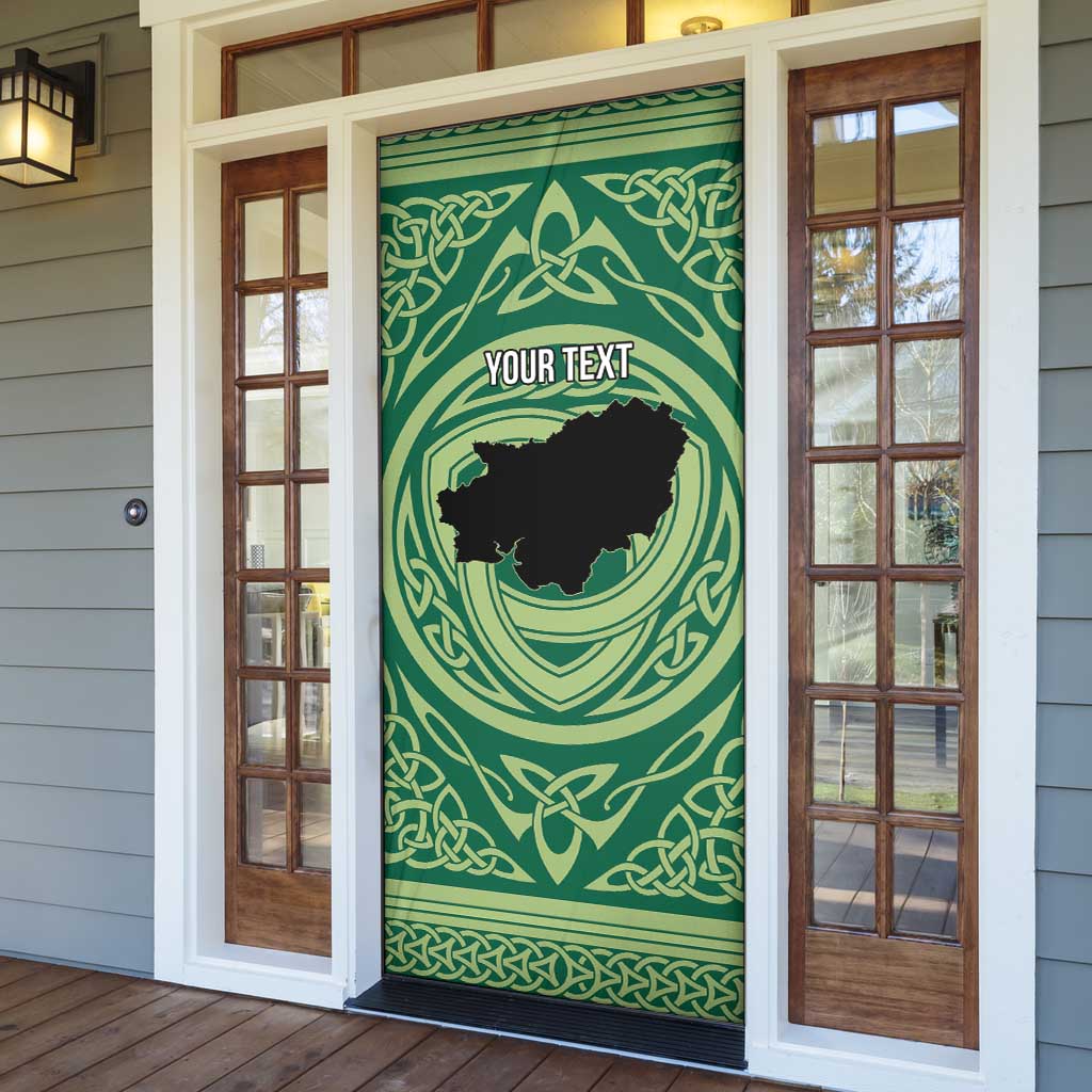 Personalized Carmarthenshire Wales Door Cover Map and Emblem Celtic Style - Wonder Print Shop