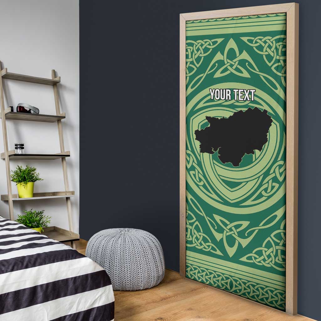 Personalized Carmarthenshire Wales Door Cover Map and Emblem Celtic Style - Wonder Print Shop