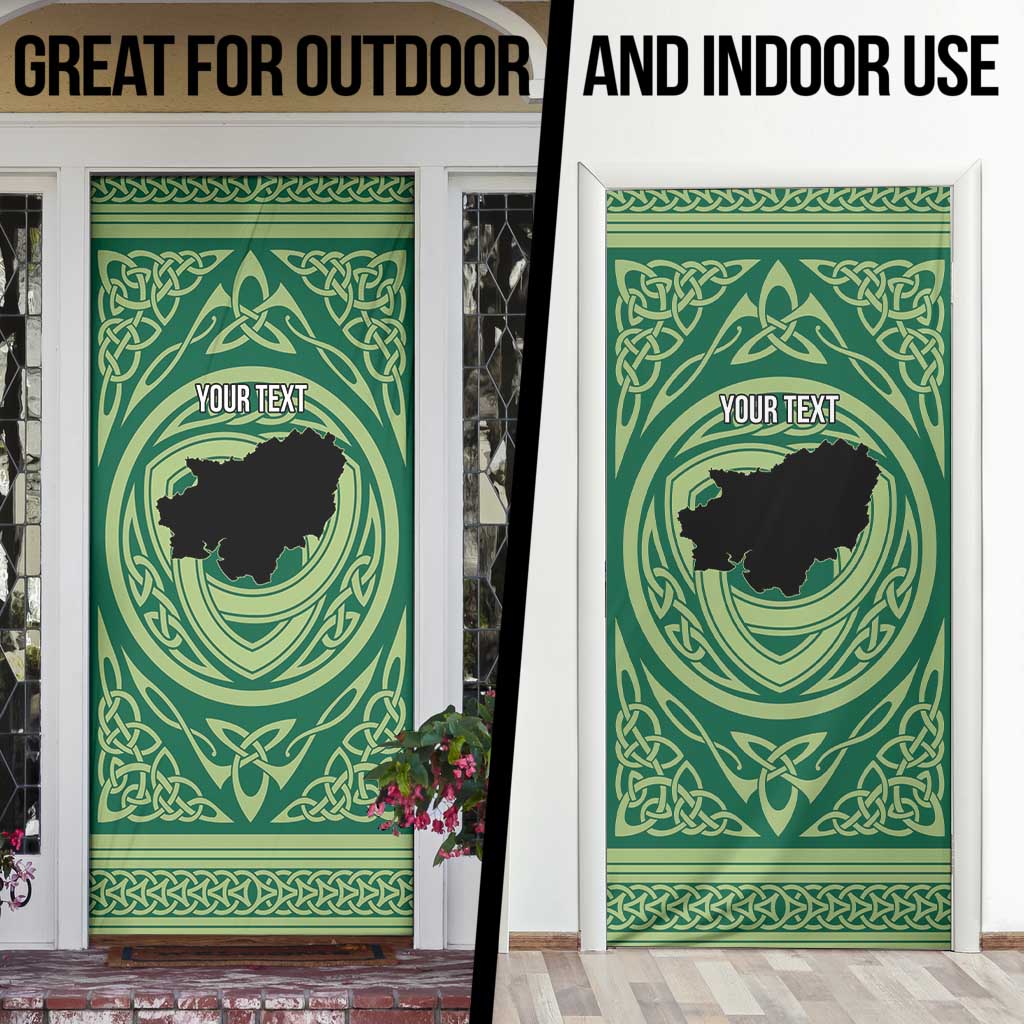Personalized Carmarthenshire Wales Door Cover Map and Emblem Celtic Style - Wonder Print Shop