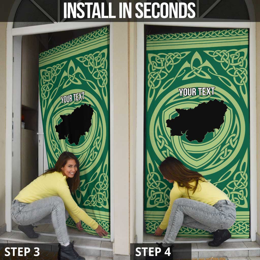 Personalized Carmarthenshire Wales Door Cover Map and Emblem Celtic Style - Wonder Print Shop