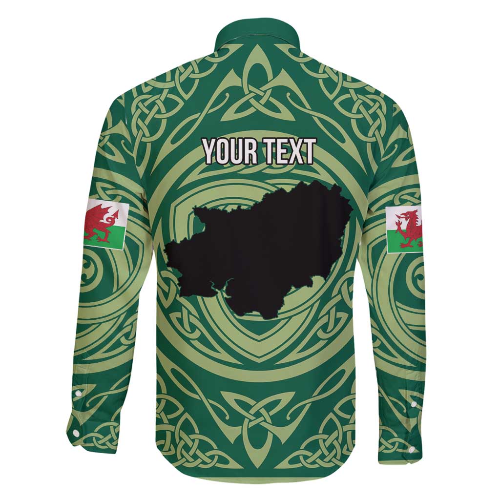 Personalized Carmarthenshire Wales Family Matching Long Sleeve Bodycon Dress and Hawaiian Shirt Map and Emblem Celtic Style - Wonder Print Shop