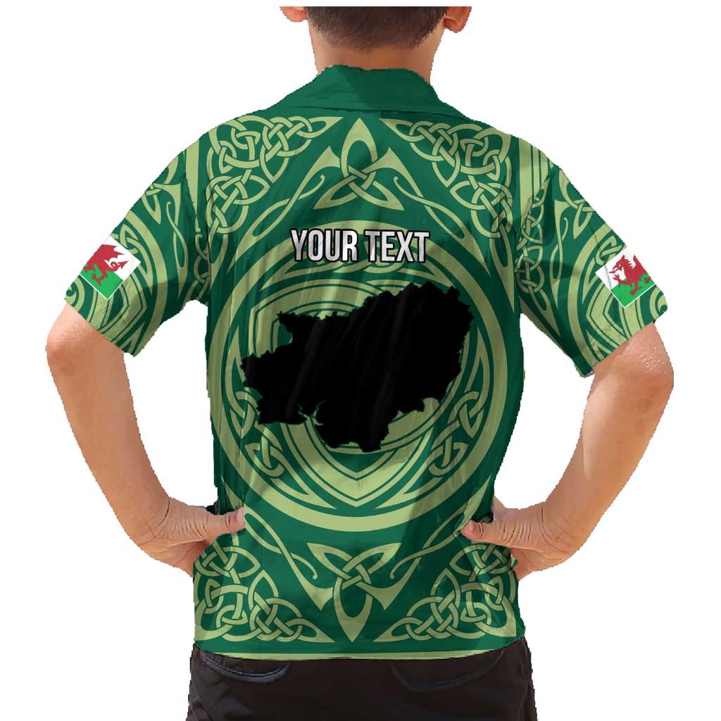 Personalized Carmarthenshire Wales Family Matching Mermaid Dress and Hawaiian Shirt Map and Emblem Celtic Style - Wonder Print Shop