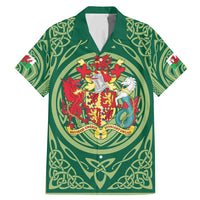Personalized Carmarthenshire Wales Family Matching Mermaid Dress and Hawaiian Shirt Map and Emblem Celtic Style - Wonder Print Shop