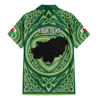 Personalized Carmarthenshire Wales Family Matching Mermaid Dress and Hawaiian Shirt Map and Emblem Celtic Style - Wonder Print Shop