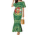 Personalized Carmarthenshire Wales Family Matching Mermaid Dress and Hawaiian Shirt Map and Emblem Celtic Style - Wonder Print Shop