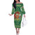 Personalized Carmarthenshire Wales Family Matching Off The Shoulder Long Sleeve Dress and Hawaiian Shirt Map and Emblem Celtic Style - Wonder Print Shop