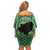 Personalized Carmarthenshire Wales Family Matching Off Shoulder Short Dress and Hawaiian Shirt Map and Emblem Celtic Style - Wonder Print Shop