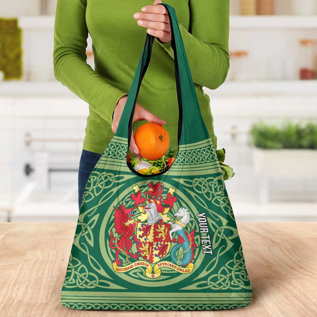 Personalized Carmarthenshire Wales Grocery Bag Map and Emblem Celtic Style - Wonder Print Shop