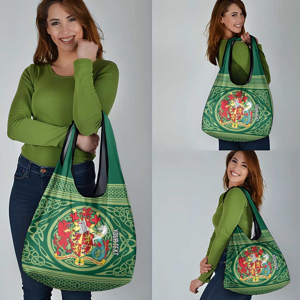 Personalized Carmarthenshire Wales Grocery Bag Map and Emblem Celtic Style - Wonder Print Shop