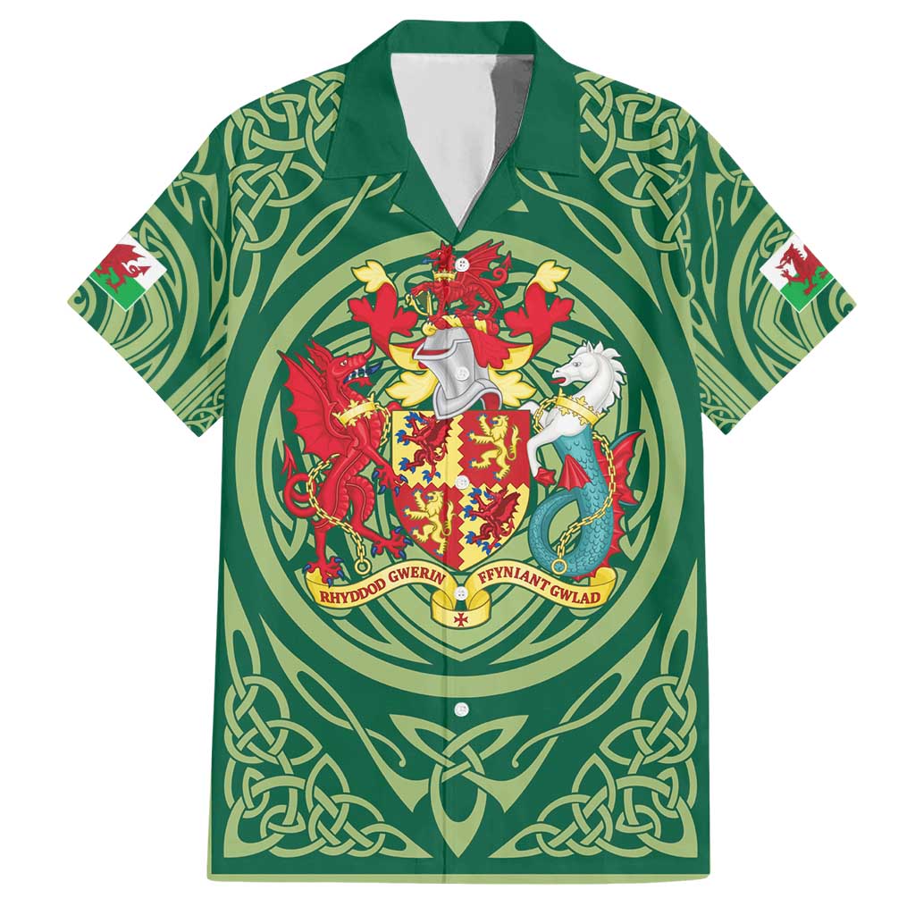 Personalized Carmarthenshire Wales Hawaiian Shirt Map and Emblem Celtic Style - Wonder Print Shop