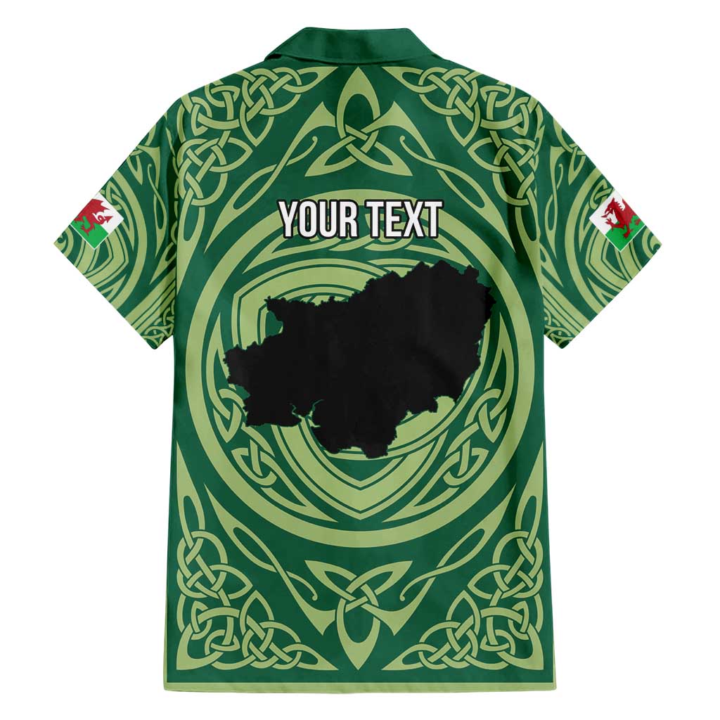 Personalized Carmarthenshire Wales Hawaiian Shirt Map and Emblem Celtic Style - Wonder Print Shop