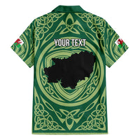Personalized Carmarthenshire Wales Hawaiian Shirt Map and Emblem Celtic Style - Wonder Print Shop