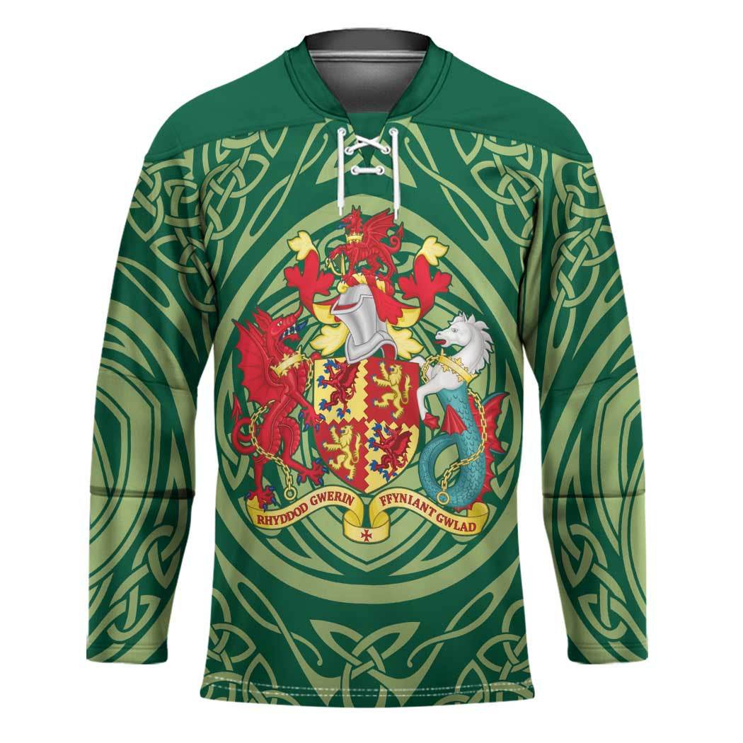 Personalized Carmarthenshire Wales Hockey Jersey Map and Emblem Celtic Style - Wonder Print Shop