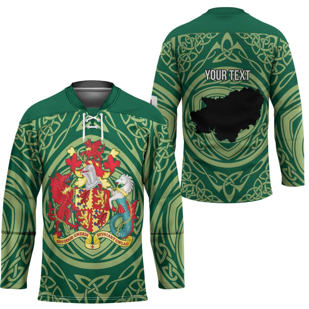 Personalized Carmarthenshire Wales Hockey Jersey Map and Emblem Celtic Style - Wonder Print Shop
