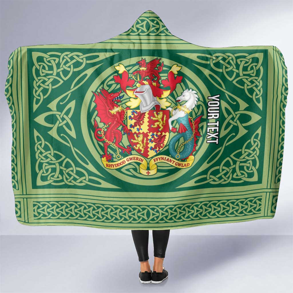 Personalized Carmarthenshire Wales Hooded Blanket Map and Emblem Celtic Style - Wonder Print Shop