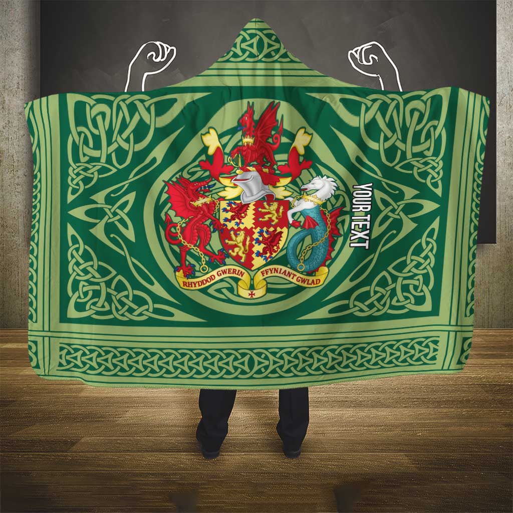 Personalized Carmarthenshire Wales Hooded Blanket Map and Emblem Celtic Style - Wonder Print Shop