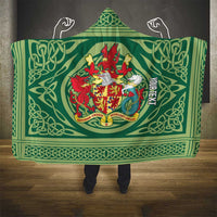 Personalized Carmarthenshire Wales Hooded Blanket Map and Emblem Celtic Style - Wonder Print Shop