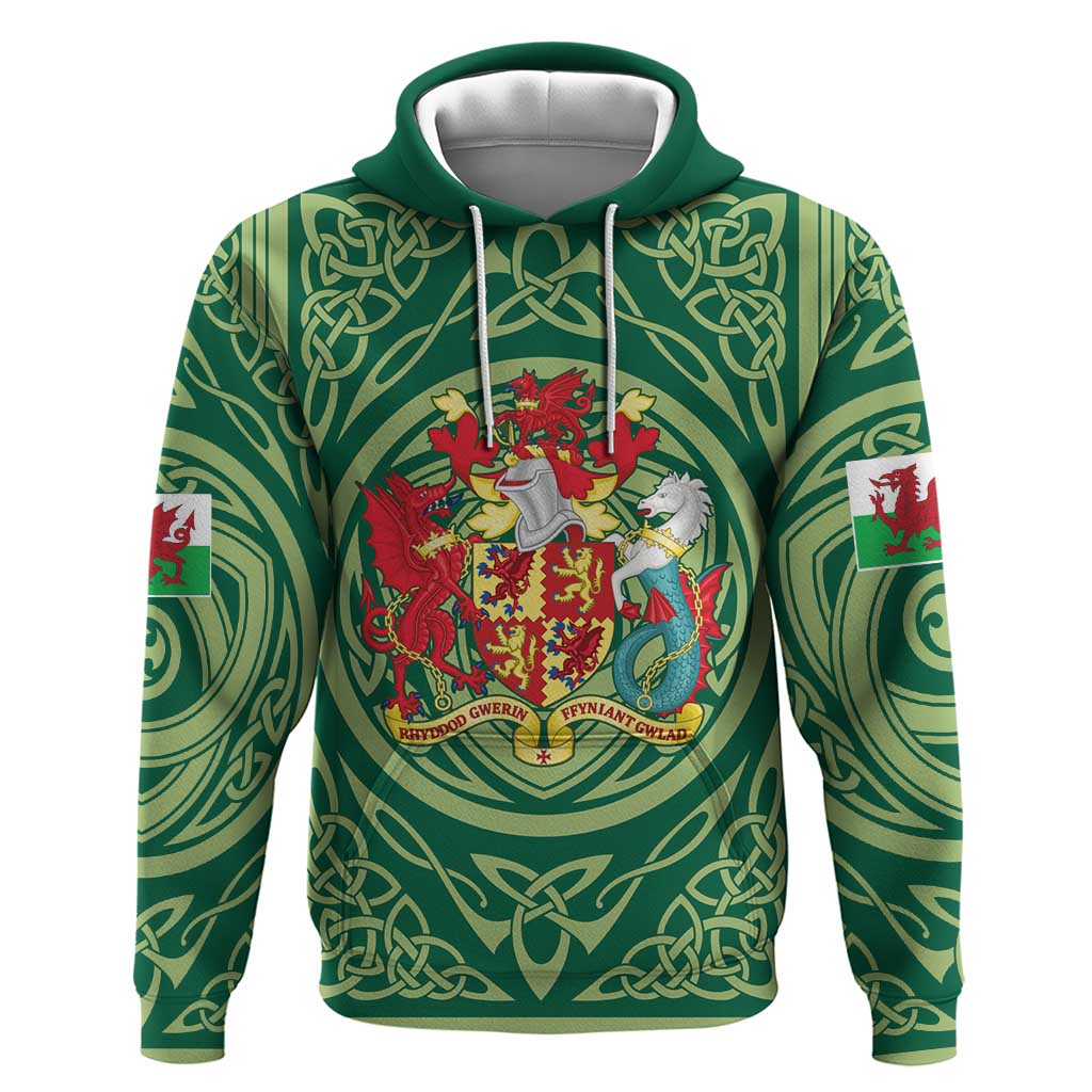 Personalized Carmarthenshire Wales Hoodie Map and Emblem Celtic Style - Wonder Print Shop