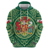 Personalized Carmarthenshire Wales Hoodie Map and Emblem Celtic Style - Wonder Print Shop