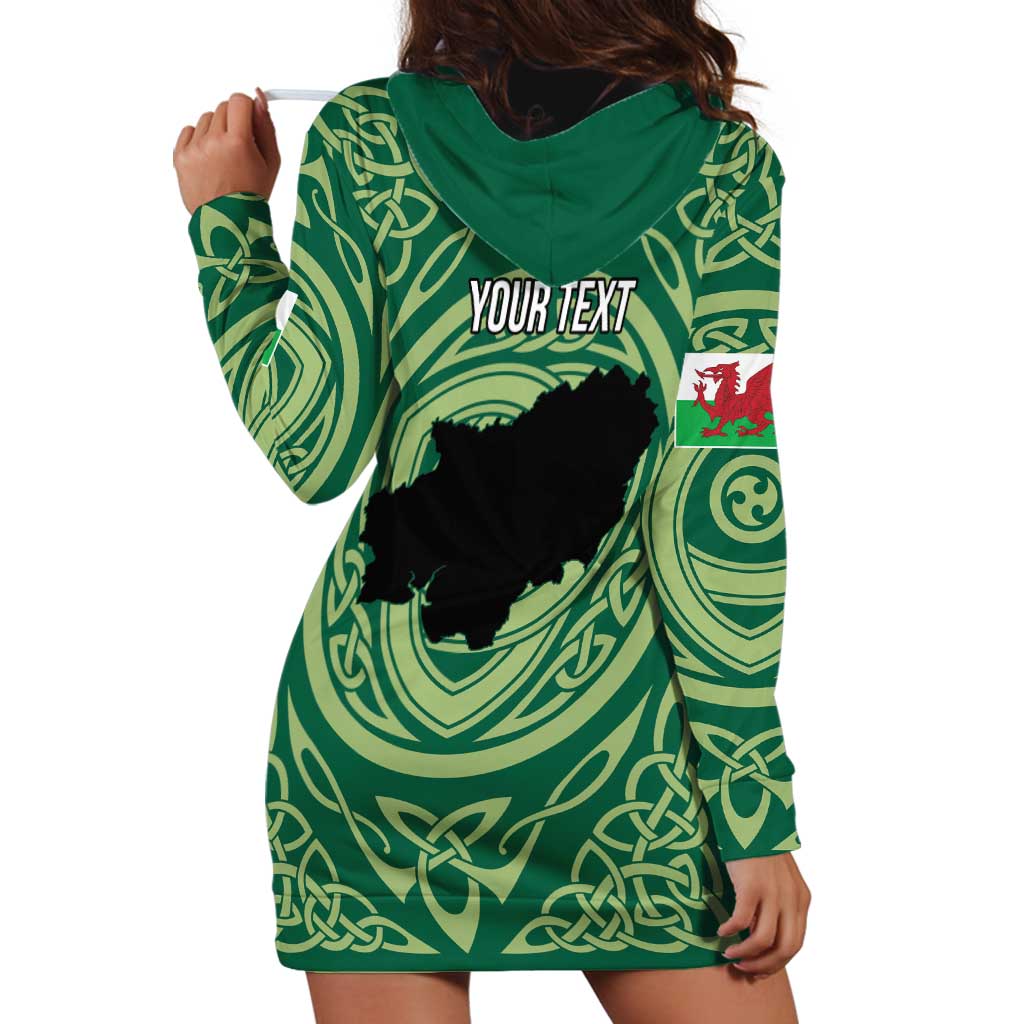 Personalized Carmarthenshire Wales Hoodie Dress Map and Emblem Celtic Style - Wonder Print Shop