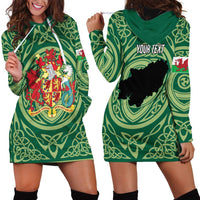 Personalized Carmarthenshire Wales Hoodie Dress Map and Emblem Celtic Style - Wonder Print Shop