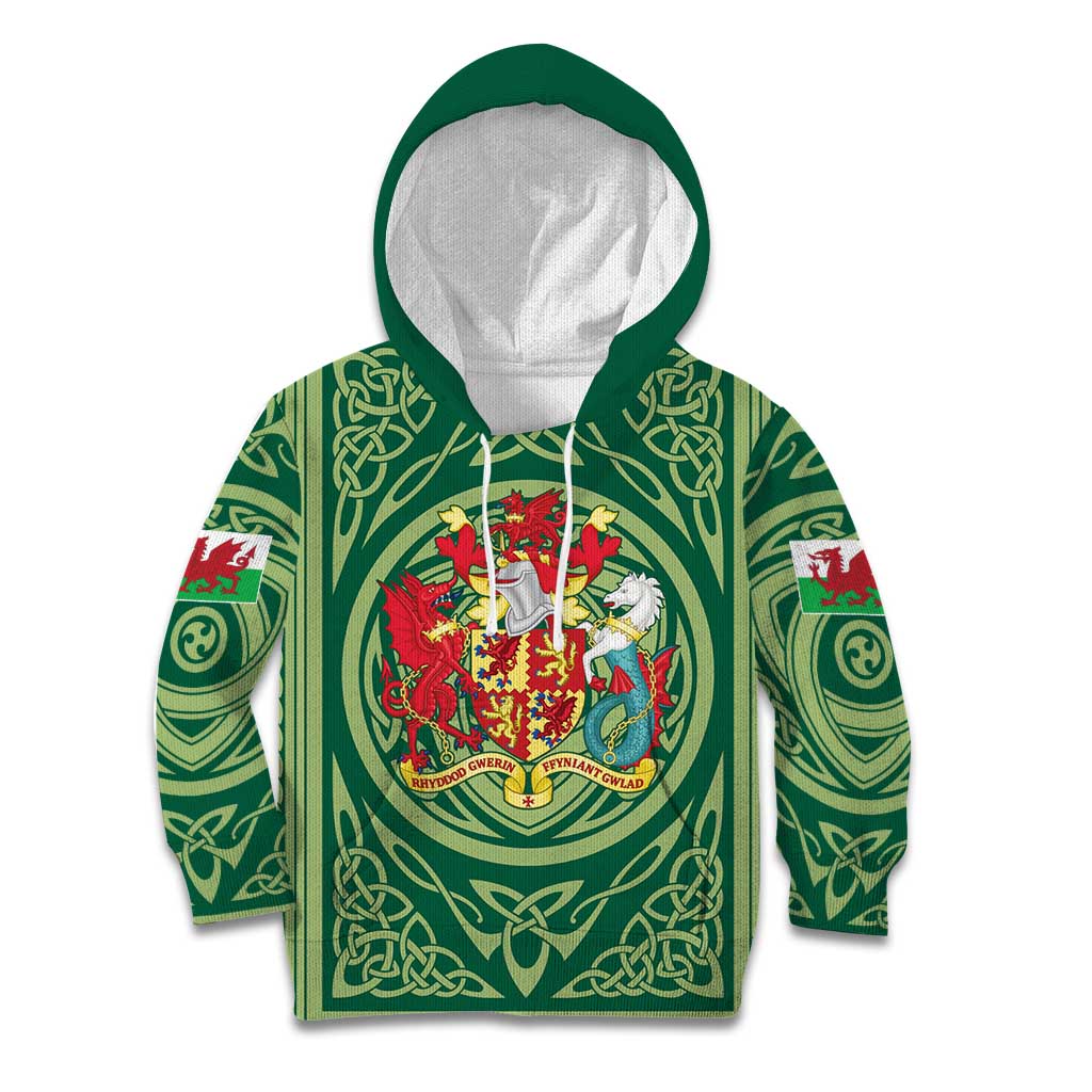 Personalized Carmarthenshire Wales Kid Hoodie Map and Emblem Celtic Style - Wonder Print Shop