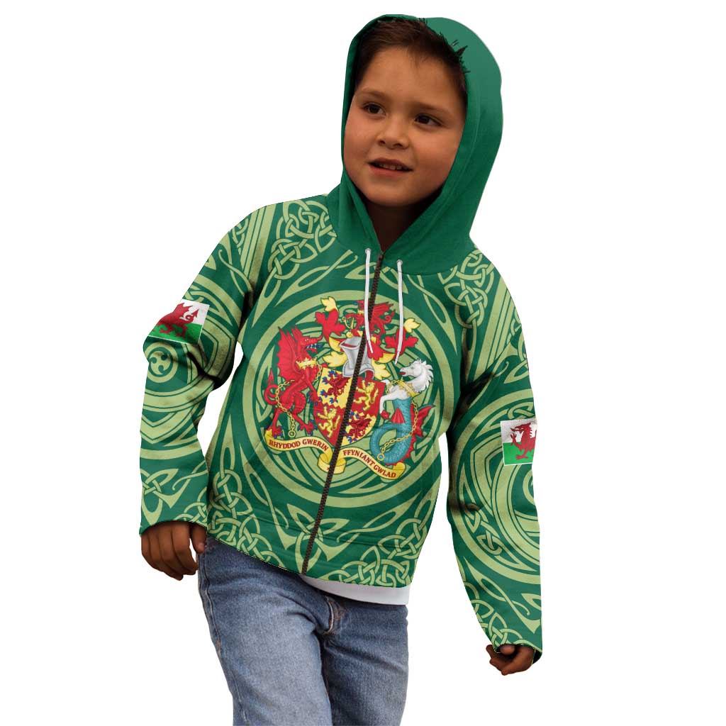 Personalized Carmarthenshire Wales Kid Hoodie Map and Emblem Celtic Style - Wonder Print Shop