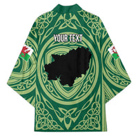 Personalized Carmarthenshire Wales Kimono Map and Emblem Celtic Style - Wonder Print Shop