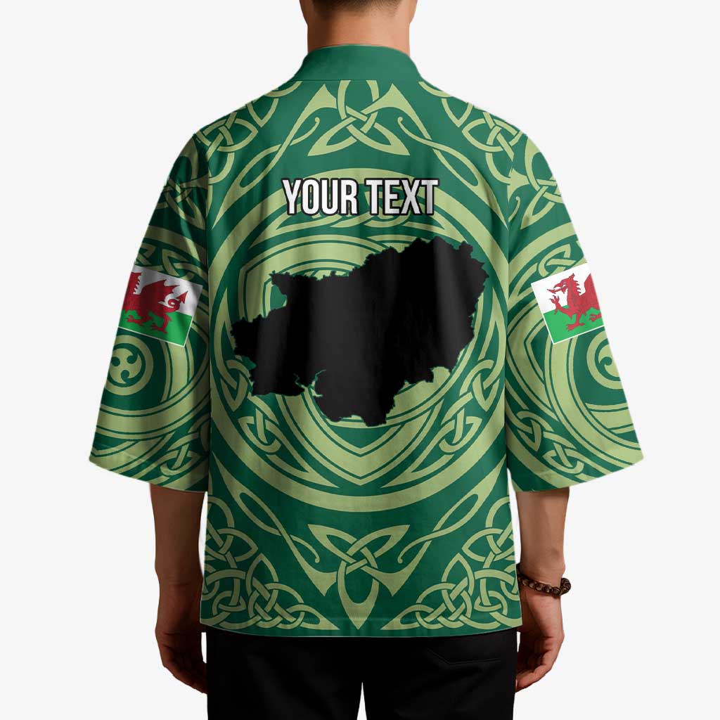 Personalized Carmarthenshire Wales Kimono Map and Emblem Celtic Style - Wonder Print Shop