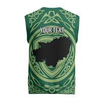 Personalized Carmarthenshire Wales Christmas Knitted V-Neck Vest Map and Emblem Celtic Style - Wonder Print Shop