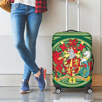 Personalized Carmarthenshire Wales Luggage Cover Map and Emblem Celtic Style - Wonder Print Shop