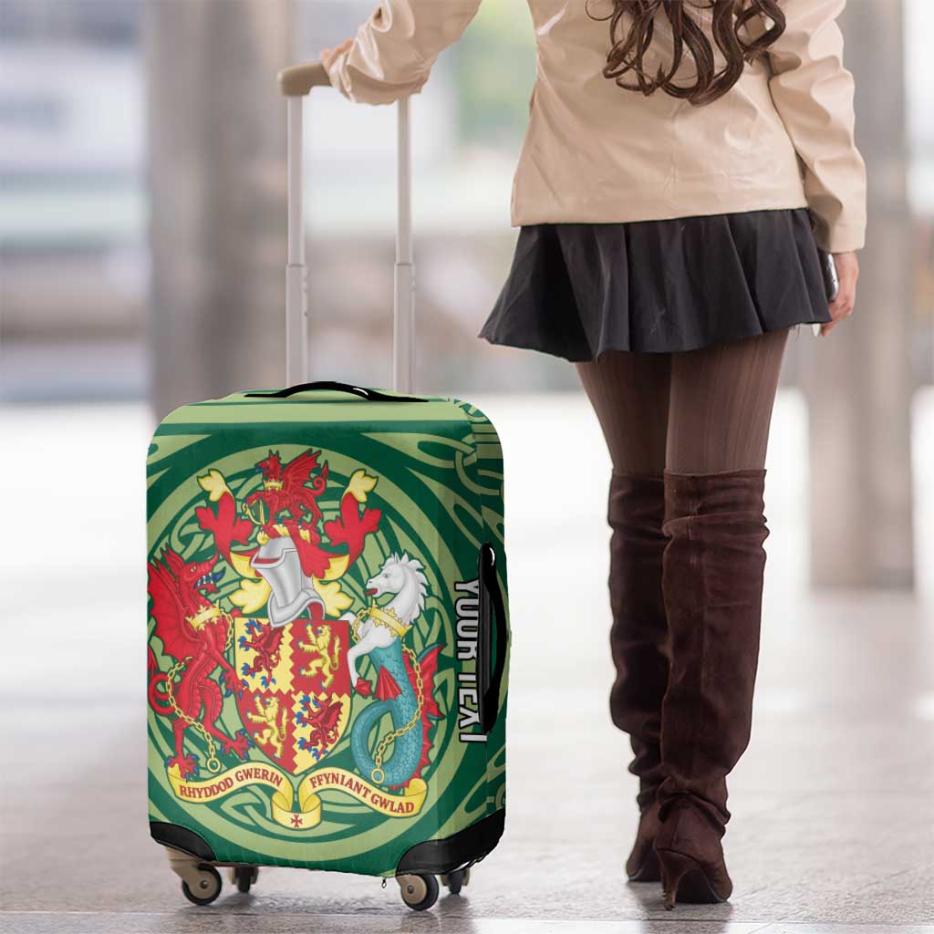 Personalized Carmarthenshire Wales Luggage Cover Map and Emblem Celtic Style - Wonder Print Shop