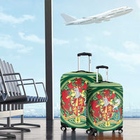 Personalized Carmarthenshire Wales Luggage Cover Map and Emblem Celtic Style - Wonder Print Shop