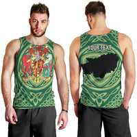 Personalized Carmarthenshire Wales Men Tank Top Map and Emblem Celtic Style - Wonder Print Shop