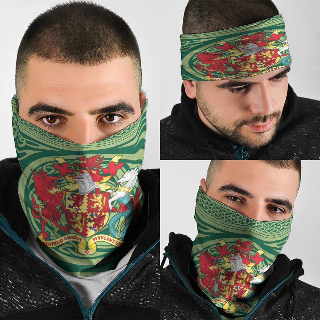 Personalized Carmarthenshire Wales Neck Gaiter Map and Emblem Celtic Style - Wonder Print Shop