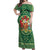 Personalized Carmarthenshire Wales Off Shoulder Maxi Dress Map and Emblem Celtic Style - Wonder Print Shop