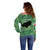 Personalized Carmarthenshire Wales Off Shoulder Sweater Map and Emblem Celtic Style - Wonder Print Shop