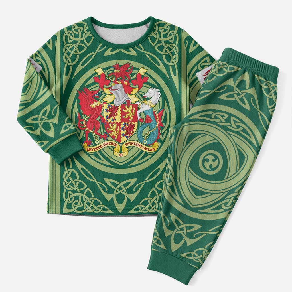 Personalized Carmarthenshire Wales Christmas Pajama Set Map and Emblem Celtic Style - Wonder Print Shop