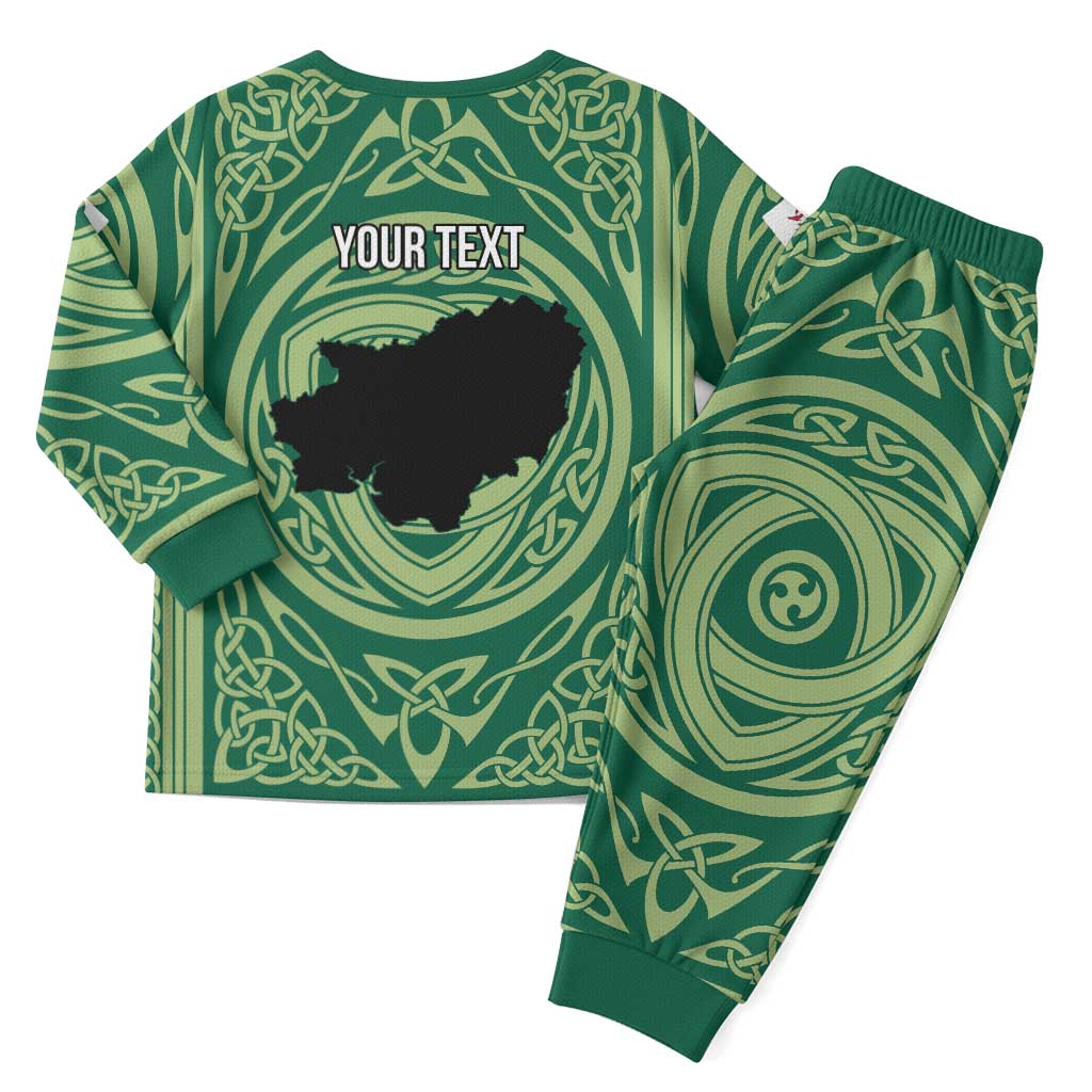 Personalized Carmarthenshire Wales Christmas Pajama Set Map and Emblem Celtic Style - Wonder Print Shop