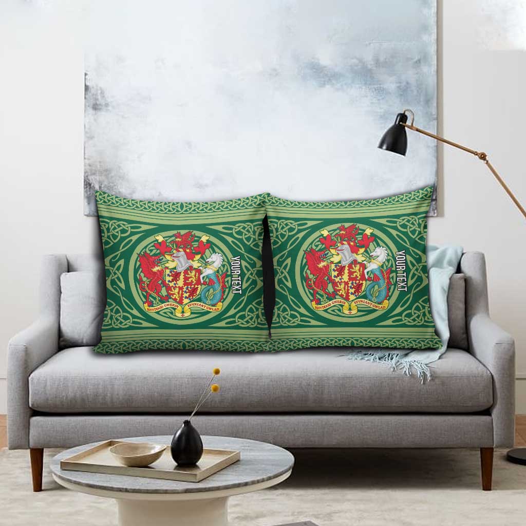 Personalized Carmarthenshire Wales Pillow Cover Map and Emblem Celtic Style - Wonder Print Shop