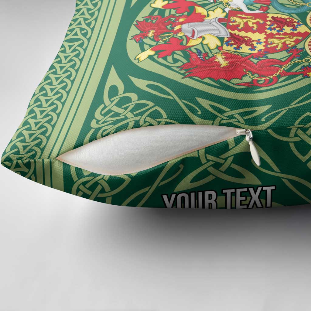 Personalized Carmarthenshire Wales Pillow Cover Map and Emblem Celtic Style - Wonder Print Shop