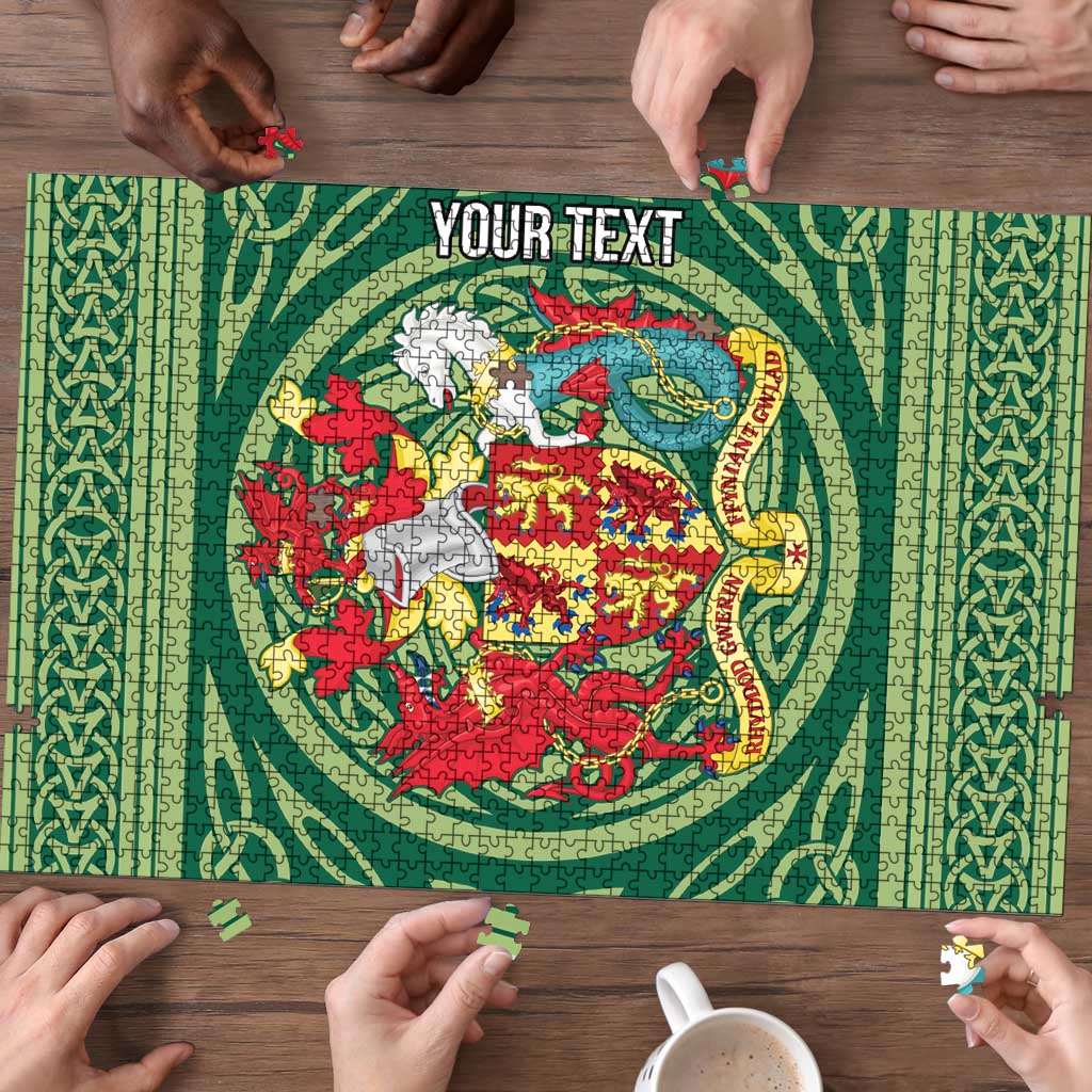 Personalized Carmarthenshire Wales Puzzle Map and Emblem Celtic Style - Wonder Print Shop