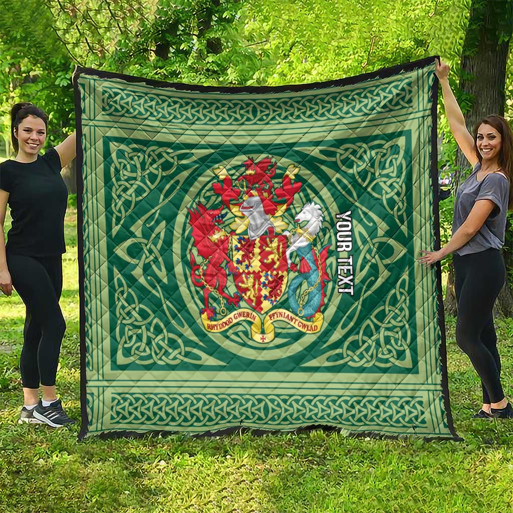 Personalized Carmarthenshire Wales Quilt Map and Emblem Celtic Style - Wonder Print Shop