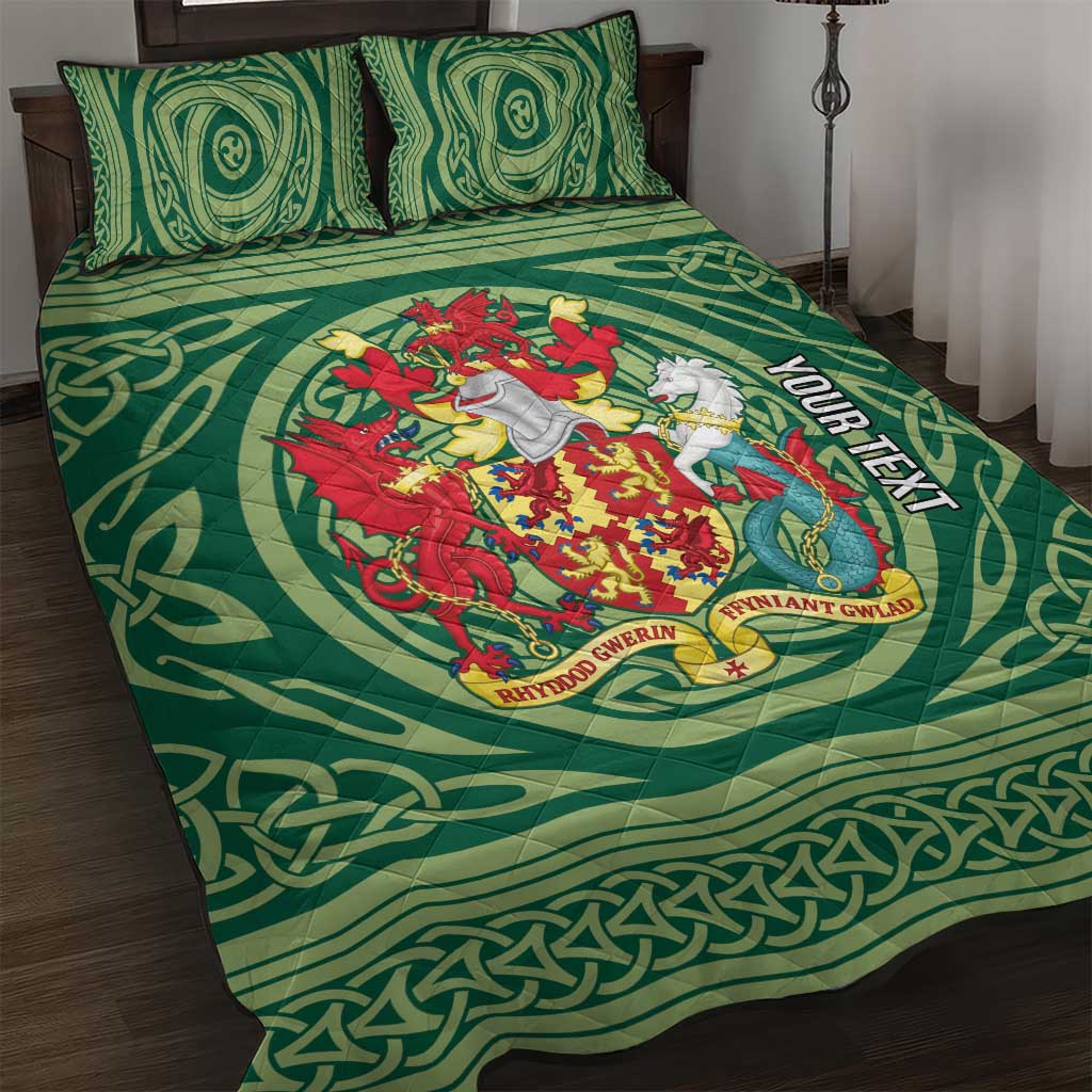 Personalized Carmarthenshire Wales Quilt Bed Set Map and Emblem Celtic Style - Wonder Print Shop